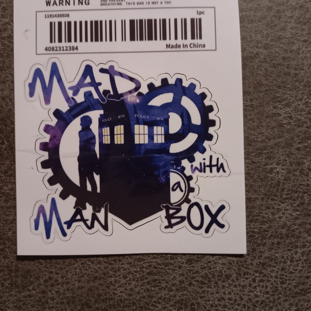 Dr Who Blue and Black TARDIS Sticker
